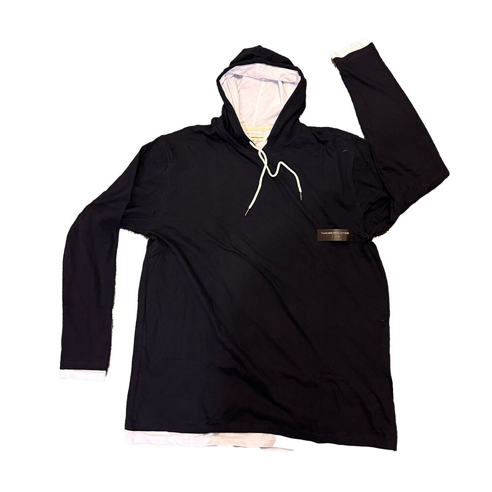 Tomorrows Laundry - Pima Layered Pullover - size 3XL - NWT - Navy / White